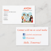 Avon-Visitekaartjes met sociale media-informatie Visitekaartje (Voorkant / Achterkant)