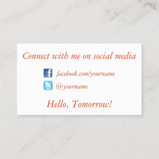 Avon-Visitekaartjes met sociale media-informatie Visitekaartje (Achterkant)