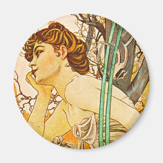 Avond, Alphonse Mucha Magneet (Voorkant)