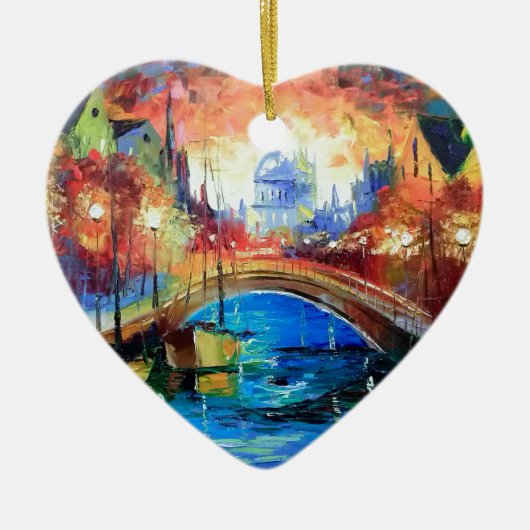 Avond Amsterdam Keramisch Ornament (Voorkant)