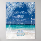 Avond Beach Wedding - Menu Bar Poster (Voorkant)