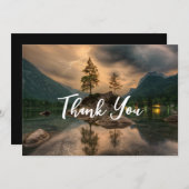 Avond-berg-foto van het meer bedankkaart (Voorkant / Achterkant)