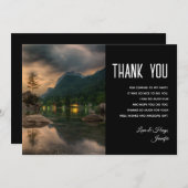 Avond-berg-foto van het meer bedankkaart (Voorkant / Achterkant)