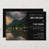 Avond-berg-foto van het meer kaart (Voorkant / Achterkant)