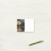 Avond-berg-foto van het meer post-it® notes (Op bureau)