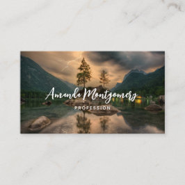 Avond-berg-foto van het meer visitekaartje