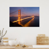 Avond bij de drukwerk Golden Gate Bridge Poster (Keuken)