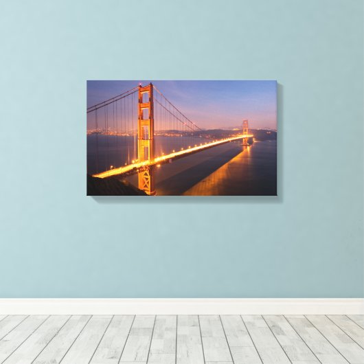 Avond bij de Golden Gate Bridge Canvas Afdruk (Insitu (Houten vloer))