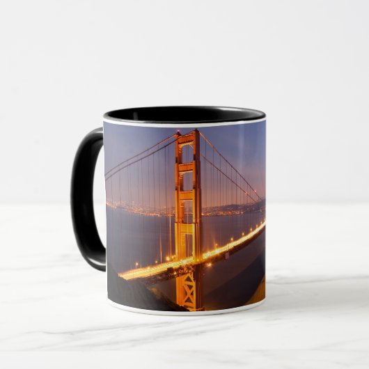 Avond bij de Golden Gate Bridge mok (Voorkant links)