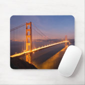 Avond bij de Golden Gate Bridge mousepad Muismat (Met muis)
