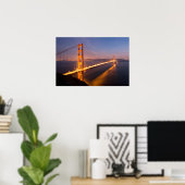 "Avond bij de Golden Gate Bridge" poster/gedrukte Poster (Thuiskantoor)