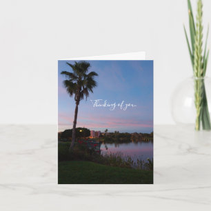 Avond bij de palmboom denken aan je Kaart