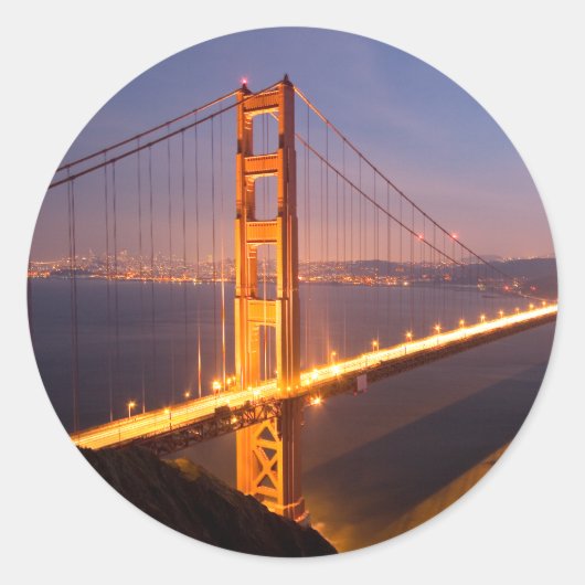 "Avond bij Golden Gate Bridge" stickers (Voorkant)
