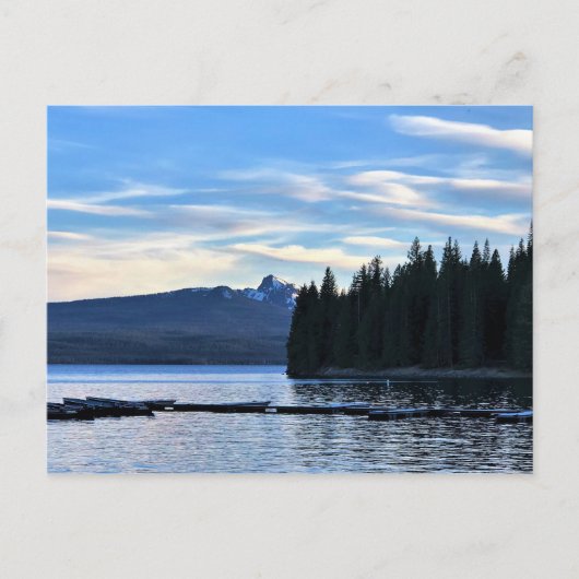 Avond bij het meer van Crescent, Oregon Briefkaart (Voorkant)