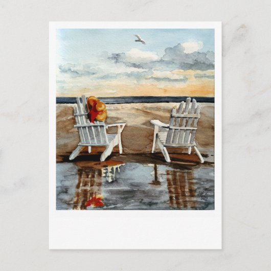 Avond bij het strand briefkaart (Voorkant)