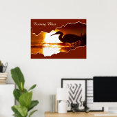 Avond Bliss Heron Gevist Susnset Foto Poster (Thuiskantoor)