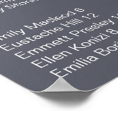 Avond Boho Alfabetical Wedding Seating Chart Poster (Hoek)