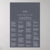 Avond Boho Alfabetical Wedding Seating Chart Poster (Voorkant)
