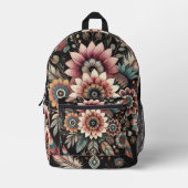 Avond Boho Bloemen Bedrukte Rugzak (Voorkant)