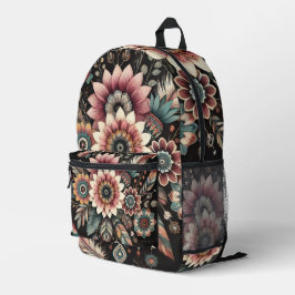Avond Boho Bloemen Bedrukte Rugzak