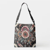 Avond Boho Bloemen Crossbody Tas (Achterkant)