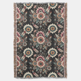 Avond Boho Bloemen Deken