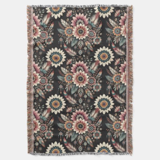 Avond Boho Bloemen Deken (Voorkant Verticaal)