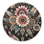 Avond Boho Bloemen Keramische Knop (Voorkant)