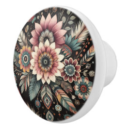 Avond Boho Bloemen Keramische Knop