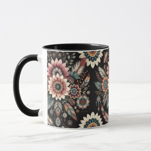 Avond Boho Bloemen Mok (Links)
