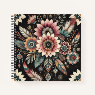Avond Boho Bloemen Notitieboek