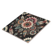Avond Boho Bloemen Tegeltje (Zijkant)