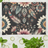 Avond Boho Bloemen Theedoek (Gevouwen)