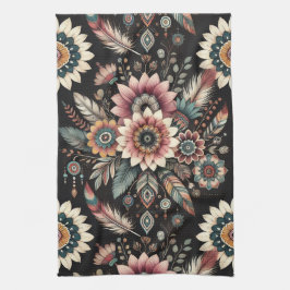 Avond Boho Bloemen Theedoek