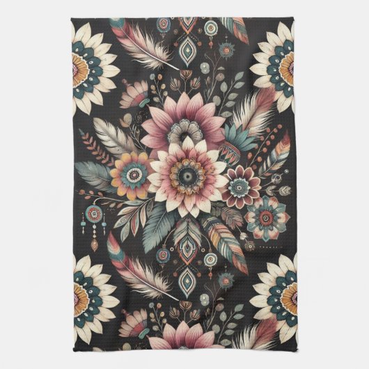 Avond Boho Bloemen Theedoek (Verticaal)