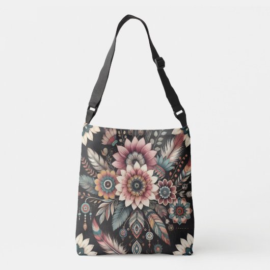 Avond Boho Blooms Crossbody Tas (Achterkant)