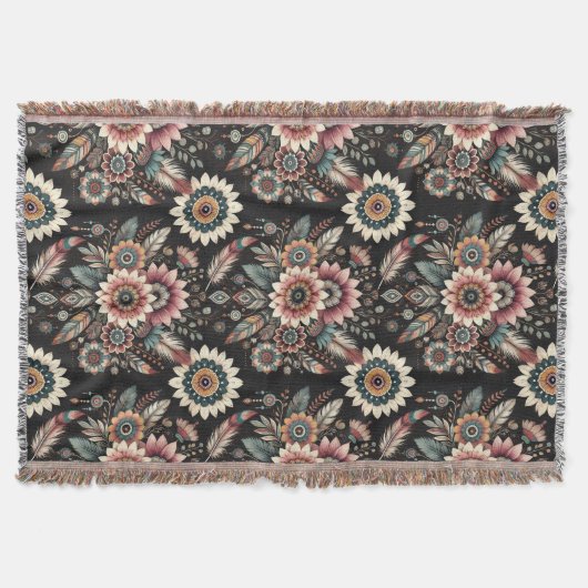 Avond Boho Blooms Deken (Voorkant)