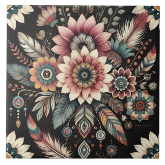 Avond Boho Blooms Tegeltje