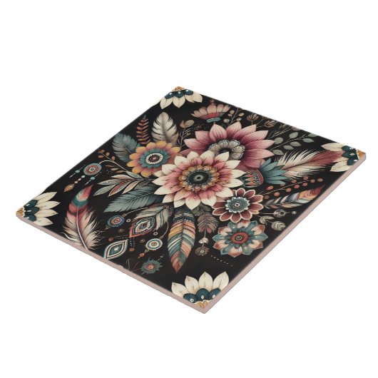 Avond Boho Blooms Tegeltje (Zijkant)