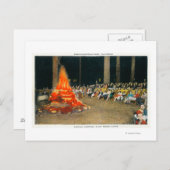 Avond Bonfire in Giant Forest Lodge Briefkaart (Voorkant / Achterkant)
