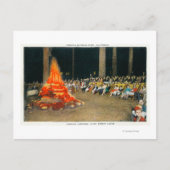 Avond Bonfire in Giant Forest Lodge Briefkaart (Voorkant)
