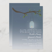 Avond bruiloft - Mason Jar met kaarle Kaart (Voorkant / Achterkant)