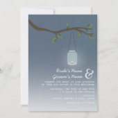 Avond buitenbruiloft - Mason Jar met kaars Kaart (Voorkant)