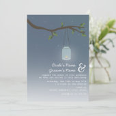 Avond buitenbruiloft - Mason Jar met kaars Kaart (Staand voorkant)