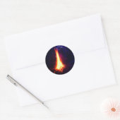 Avond Campfire Ronde Sticker (Envelop)