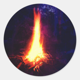 Avond Campfire Ronde Sticker