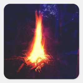 Avond Campfire Vierkante Sticker