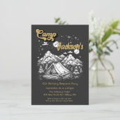 Avond Camping Woodland Verjaardagsfeest Kaart (Staand voorkant)