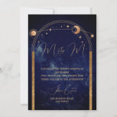 Avond Celestial Sky Elegant Bruiloft Kaart (Achterkant)