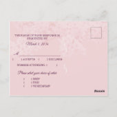 Avond Cherry Blossom Bruiloft Menu Keuze RSVP (Achterkant)